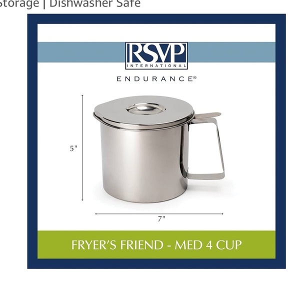 Other - RSVP INTERNATIONAL ENDURANCE Stainless Steel 4 Cup Fryer Friend Grease Holder
